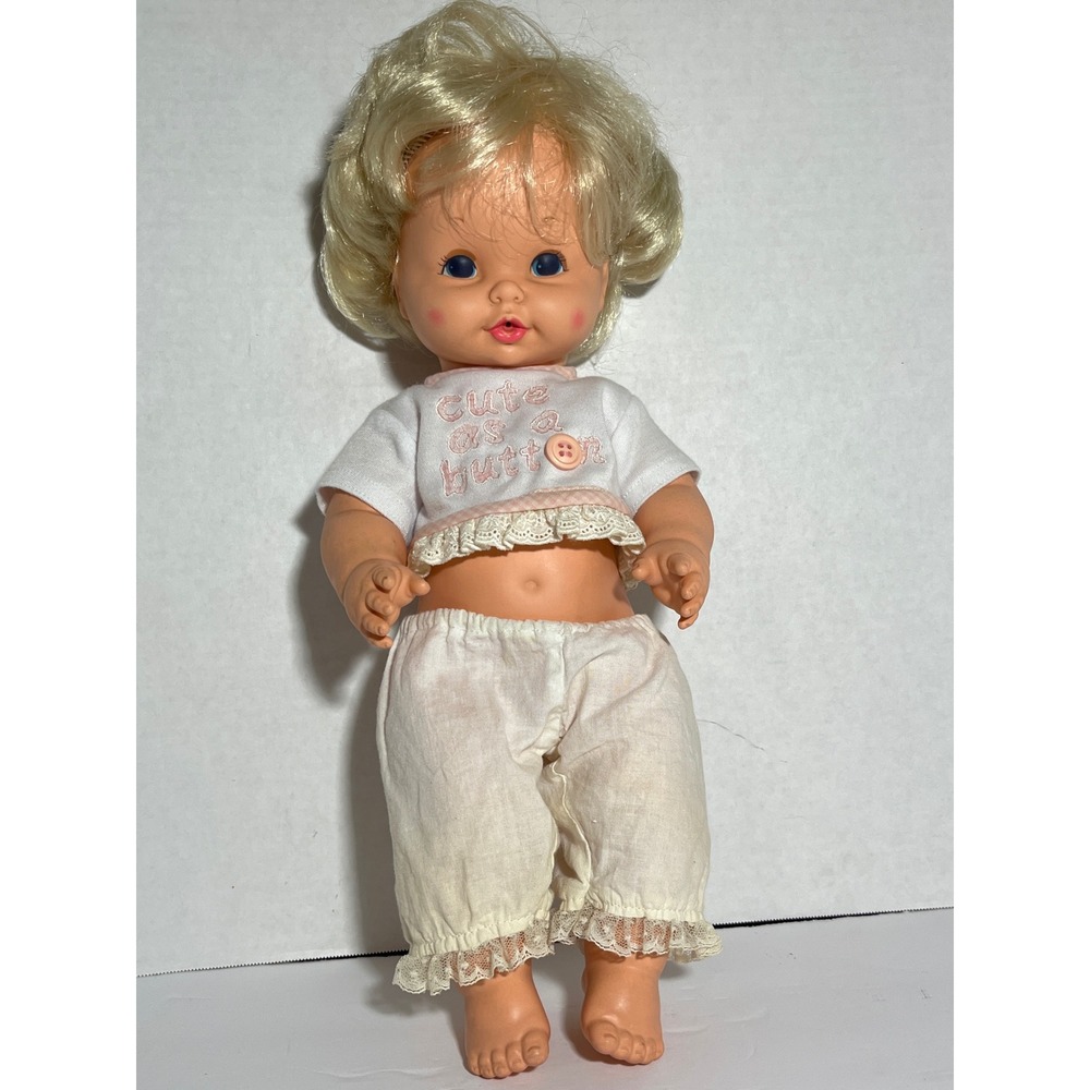 Vintage 1969 Mattel Baby Doll Retro Blonde Blue Eyes Mid Century Made in Mexico